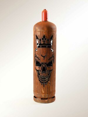 Gasflaschenskulptur TOTENKOPF